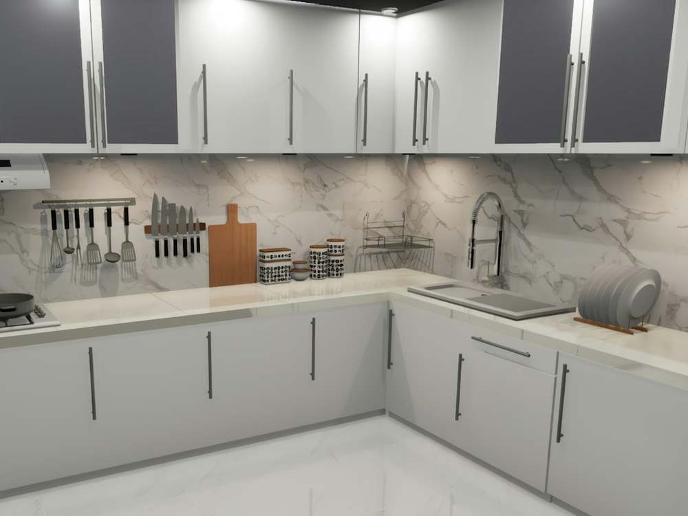 Cozinha modulada em L